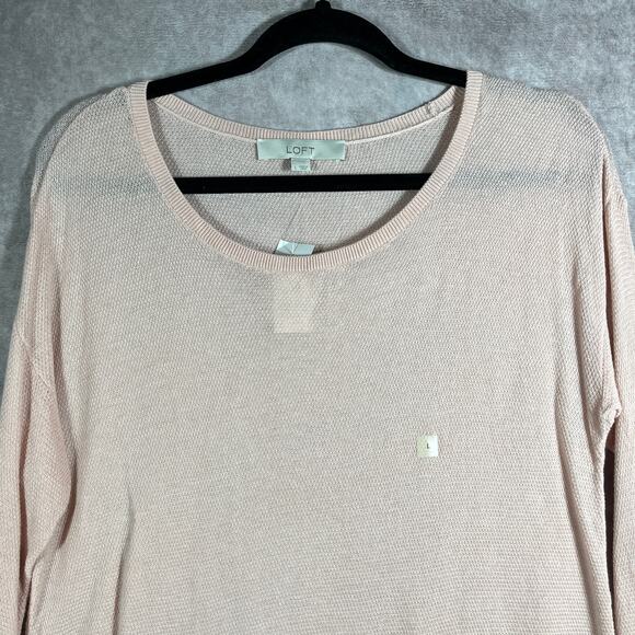 Ann Taylor LOFT Sweater Womens Large  Pink Knit‎ Scoop Neck Lightweight NEW - Picture 2 of 8
